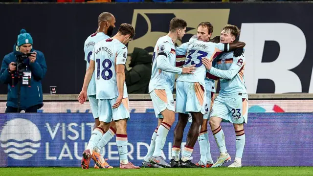 Brentford players celebrate