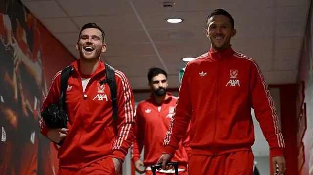 Andy Robertson and Freddie Woodman of Liverpool
