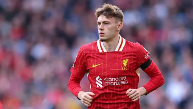 Conor Bradley of Liverpool during the Premier League match between Liverpool FC and Nottingham Forest FC at Anfield 