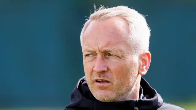 Neil Critchley in Hearts training
