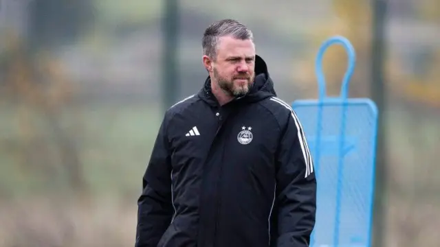 Aberdeen manager Jimmy Thelin during a training session