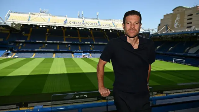 Chelsea manager Xabi Alonso at Stamford Bridge