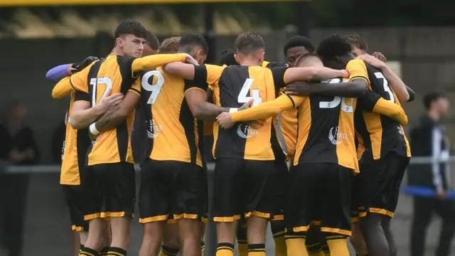 Newport County players at their pre-season game at Weston-super-Mare 