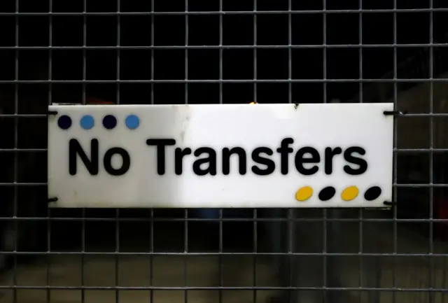 No transfers sign