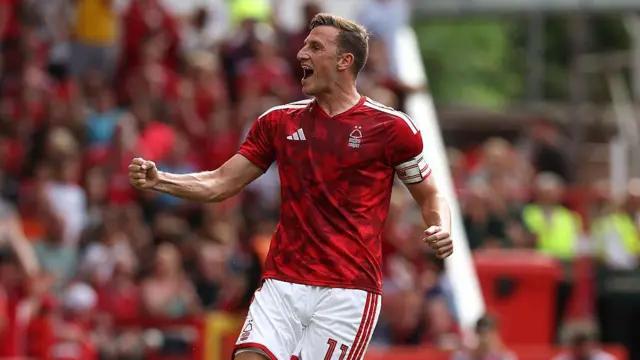 Chris Wood of Nottingham Forest celebrates