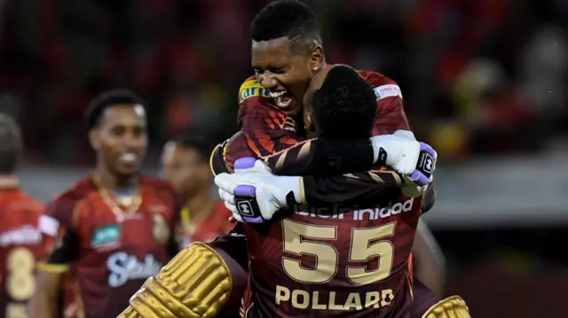 Akeal Hosein celebrates victory