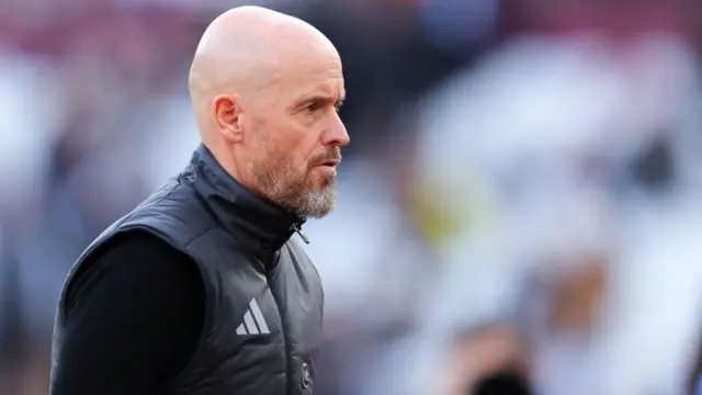 Erik ten Hag looks on while Manchester United