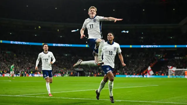 Anthony Gordon celebrates scoring 