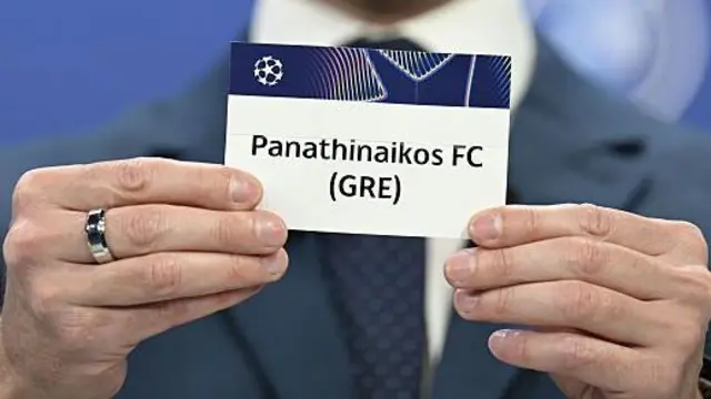 UEFA Head of Club Competitions Management Tom Barlow draws the card of Panathinaikos FC during the UEFA Champions League 2025/26 Second Qualifying Round Draw at the UEFA Headquarters, The House of the European Football