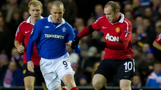 Kenny Miller competes with Wayne Rooney