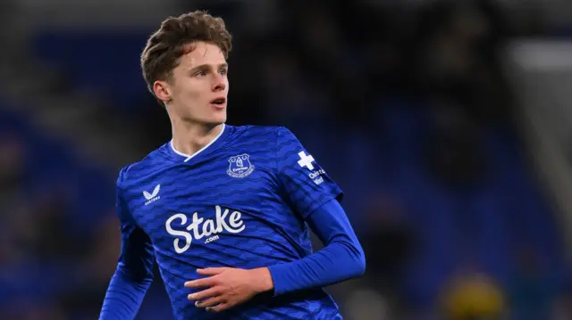 Harrison Armstrong in action for Everton