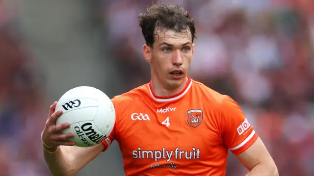 Armagh's Barry McCambridge in possession 