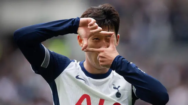 Son Heung-min celebrates scoring