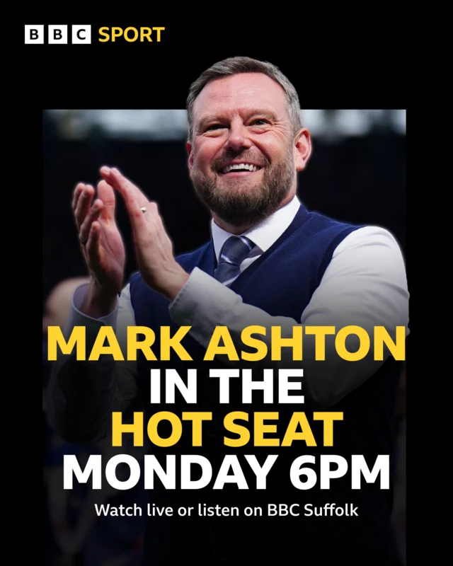 Promotional images which reads "Mark Ashton in the hot seat - Monday 6pm)