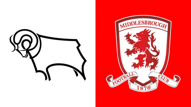 Derby County and Middlesbrough club badges