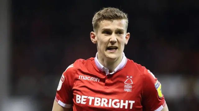 Ryan Yates of Nottingham Forest in action in the Championship in 2019
