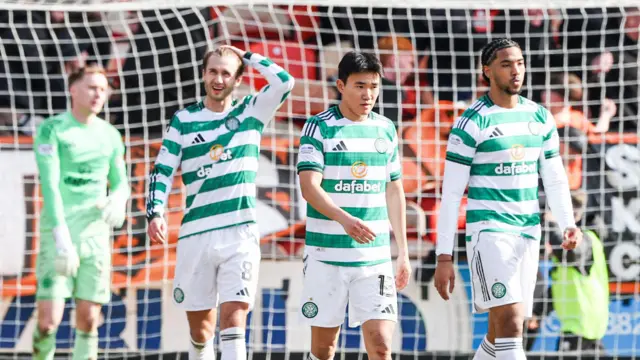 Celtic players after conceding