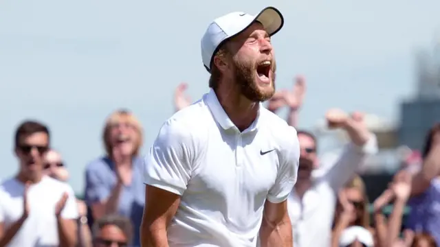 Liam Broady celebrates