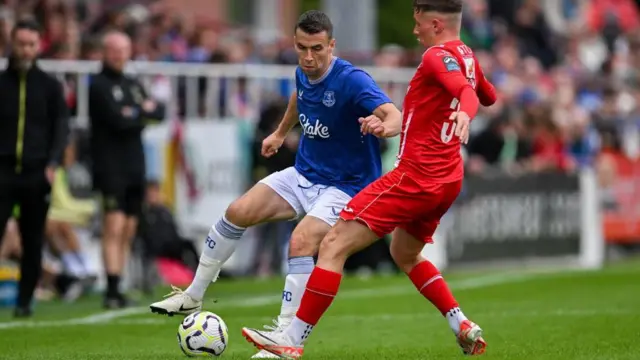 Seamus Coleman in action for Everton against Sligo Rovers