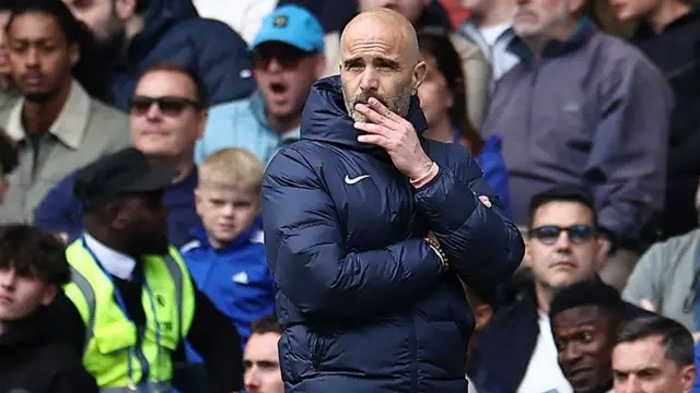 Chelsea manager Enzo Maresca looks on during his side's match against Liverpool in the Premier League