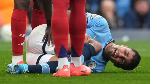 Rodri lies injured on the floor