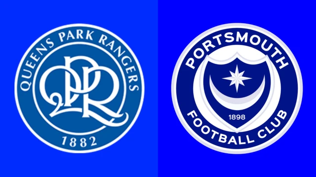 Side-by-side of Queens Park Rangers and Portsmouth club badges
