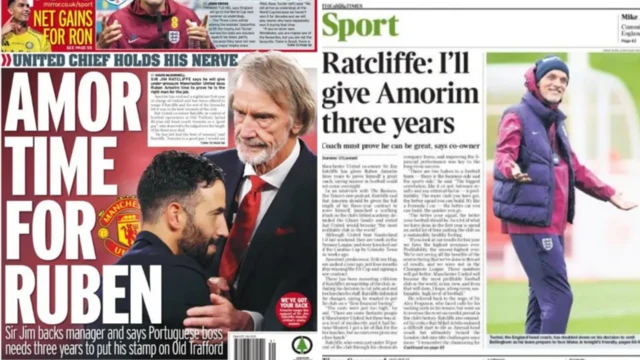 The Mirror and The Times back pages