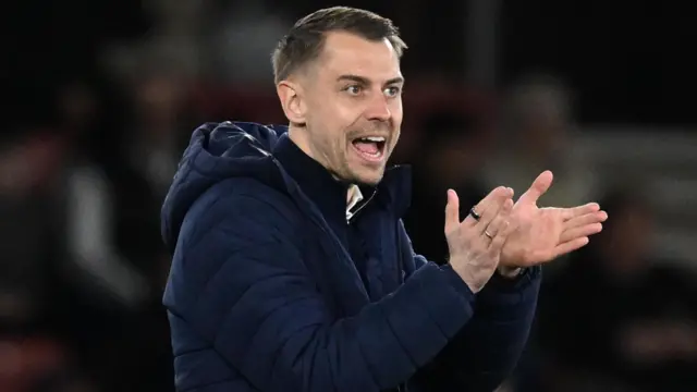 Tonda Eckert, Southampton head coach, applauds his team