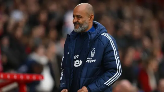 Nuno Espirito Santo, head coach of Nottingham Forest, stands on the touchline