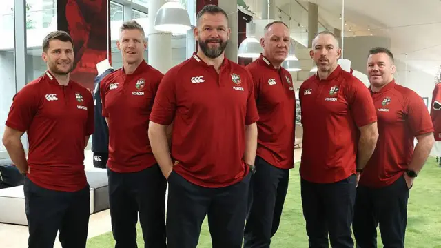 Richard Wigglesworth, Simon Easterby, Andy Farrell, John Dalziel, Andrew Goodman and John Fogarty