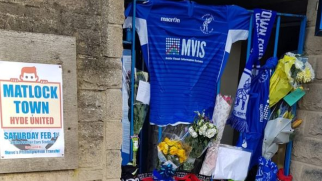 Tributes at Matlock Town for Jordan Sinnott