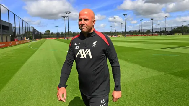 Arne Slot at Liverpool's training ground