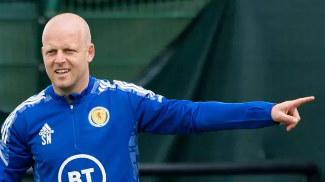 Steven Naismith during a Scotland National team training session in 2022