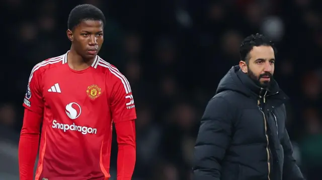 Chido Obi and Ruben Amorim look on