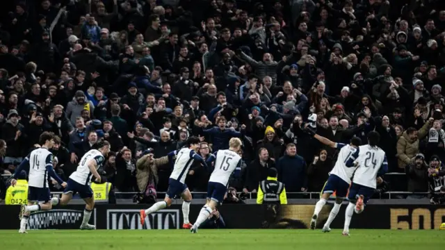 Tottenham Hotspur's Son Heung-Min celebrates scoring directly from a corner kick