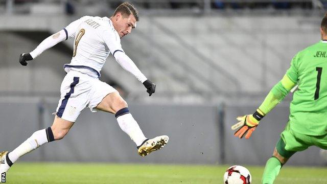 Belotti scores his second of the match for Italy