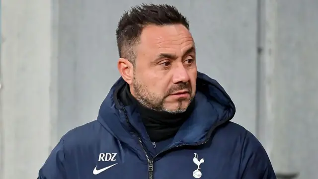 Roberto De Zerbi of Tottenham Hotspur looks on 