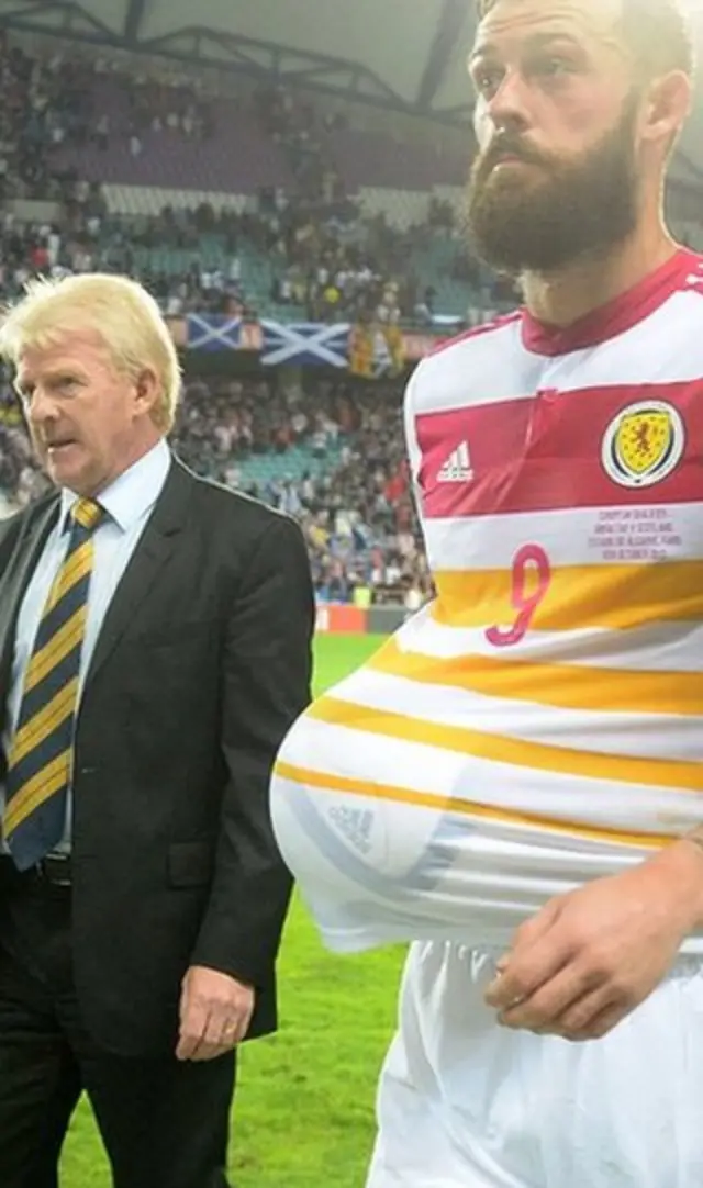 Scotland manager Gordon Strachan and hat-trick hero Steven Fletcher