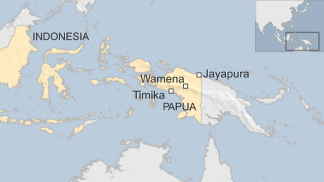 Map of Papua, Indonesia