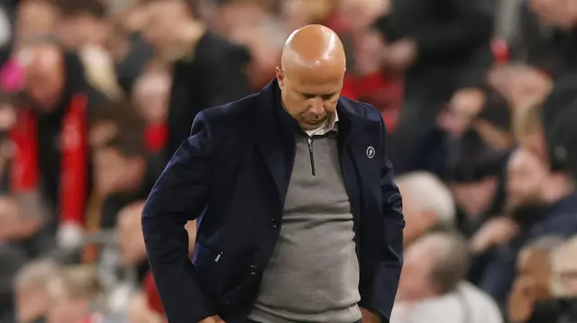 Dejected looking Arne Slot