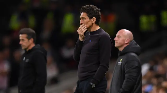 Keith Andrews with thoughtful body language during his side's 3-1 defeat to Fulham