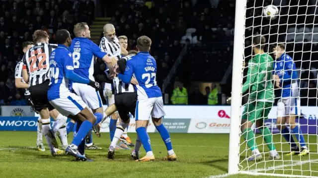 St Mirren's Alex Gogic scores