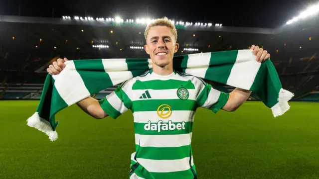 New Celtic signing Luke McCowan is pictured at Celtic Park, on August 30, 2024, in Glasgow, Scotland. (Photo by Craig Williamson / SNS Group)