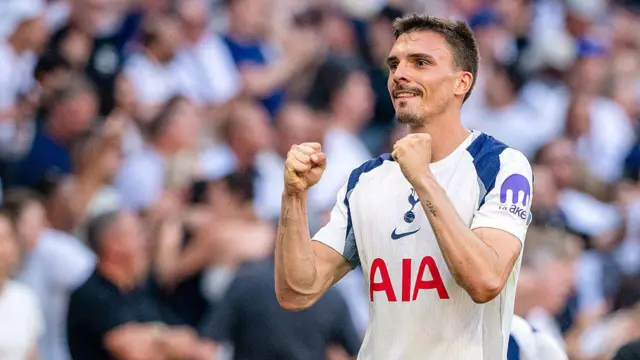 Tottenham's Joao Palhinha celebrates