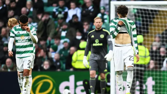 Celtic players look dejected
