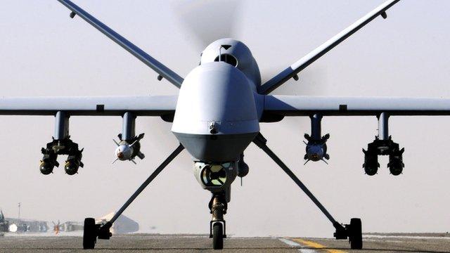 Undated MoD handout photo of an RAF Reaper UAV (Unmanned Aerial Vehicle).