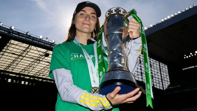 Elena Sadiku with SWPL trophy