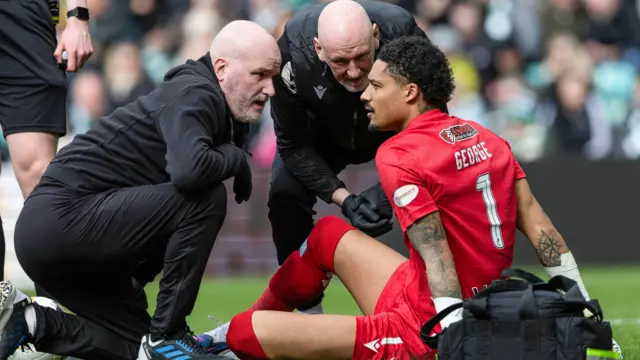 Shamal George had to be substituted after half an hour at Parkhead