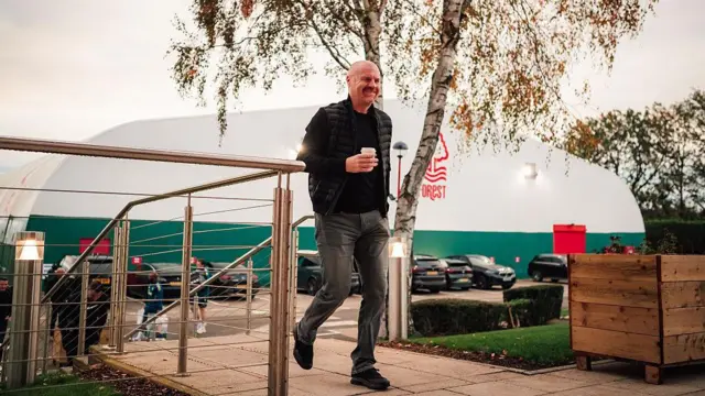 Sean Dyche arrives for his first Nottingham Forest training session at The Nigel Doughty Academy