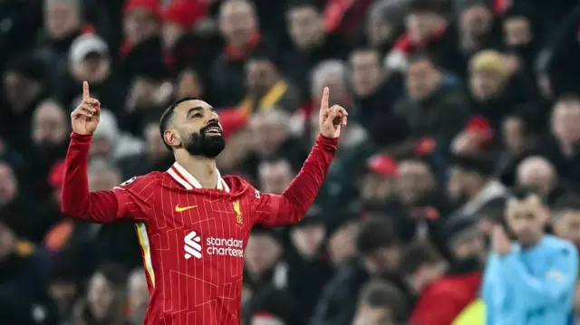 Mohamed Salah celebrates goal